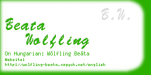 beata wolfling business card