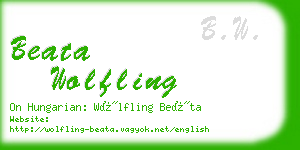 beata wolfling business card